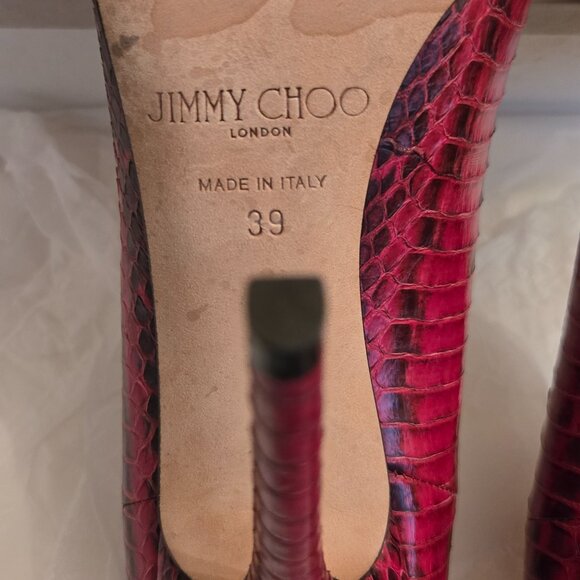 Jimmy Choo Anouk Red Snakeskin/Elaphe Pumps - Picture 7 of 12